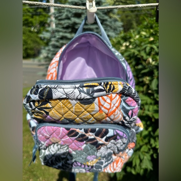 Vera Bradley Small Backpack Quilted Cotton Palm Floral NWT main image 5